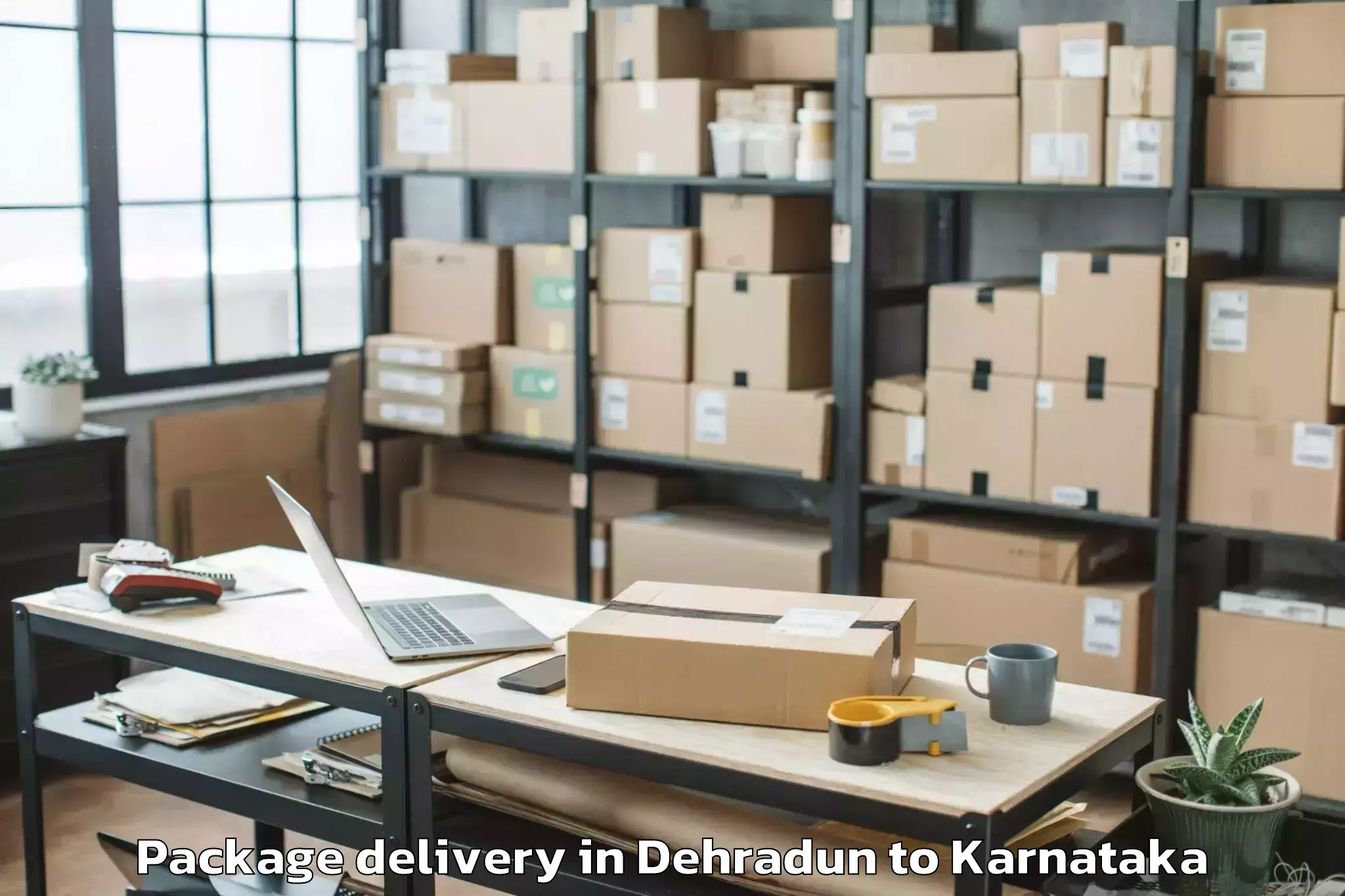 Trusted Dehradun to Guledagudda Package Delivery